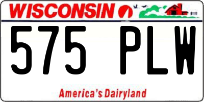 WI license plate 575PLW