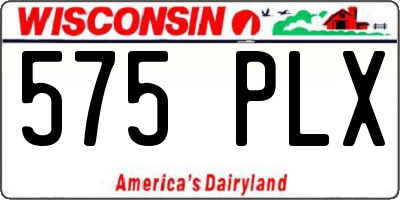 WI license plate 575PLX