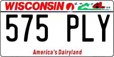 WI license plate 575PLY