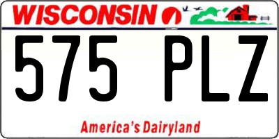 WI license plate 575PLZ