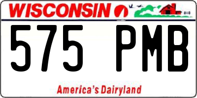 WI license plate 575PMB
