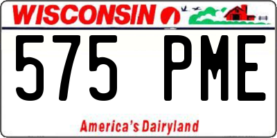 WI license plate 575PME