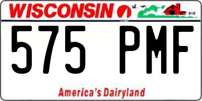 WI license plate 575PMF