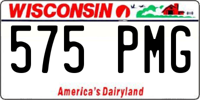 WI license plate 575PMG