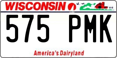 WI license plate 575PMK