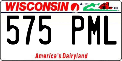 WI license plate 575PML