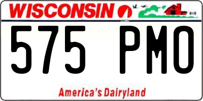 WI license plate 575PMO
