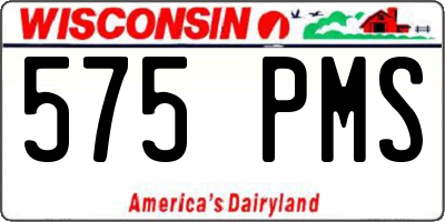 WI license plate 575PMS