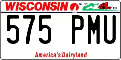 WI license plate 575PMU
