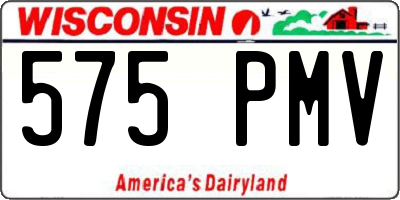 WI license plate 575PMV