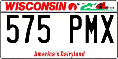 WI license plate 575PMX