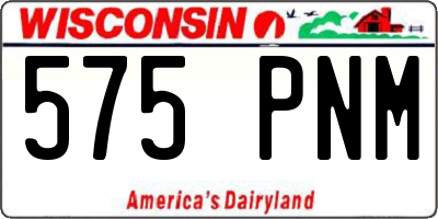 WI license plate 575PNM