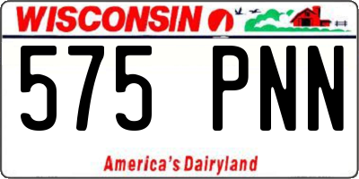 WI license plate 575PNN