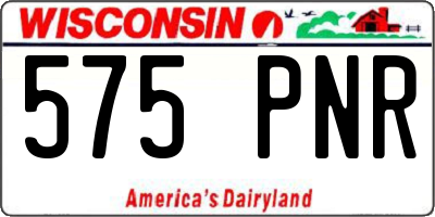 WI license plate 575PNR