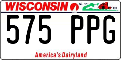 WI license plate 575PPG