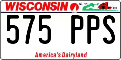 WI license plate 575PPS