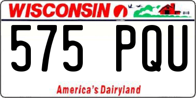 WI license plate 575PQU