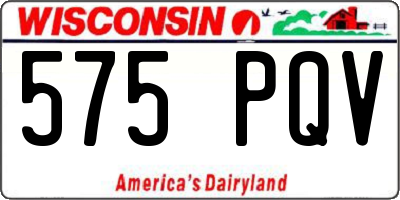 WI license plate 575PQV