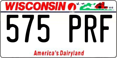 WI license plate 575PRF