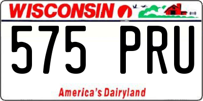 WI license plate 575PRU