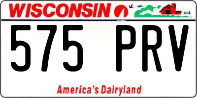 WI license plate 575PRV