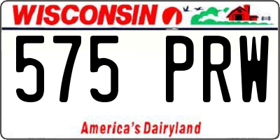 WI license plate 575PRW
