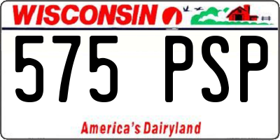 WI license plate 575PSP
