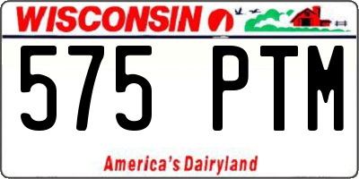 WI license plate 575PTM