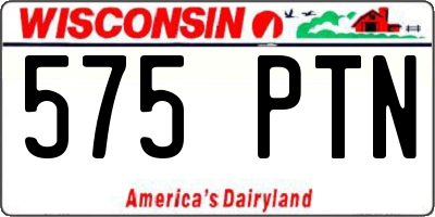 WI license plate 575PTN