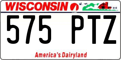 WI license plate 575PTZ