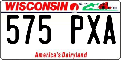 WI license plate 575PXA