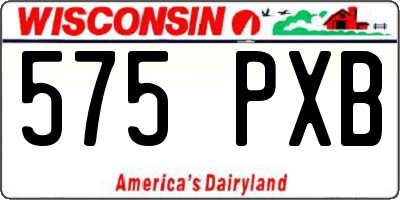 WI license plate 575PXB