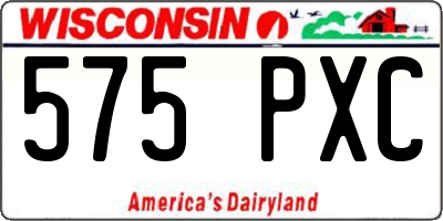 WI license plate 575PXC