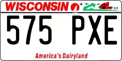 WI license plate 575PXE