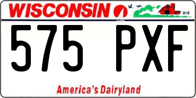 WI license plate 575PXF
