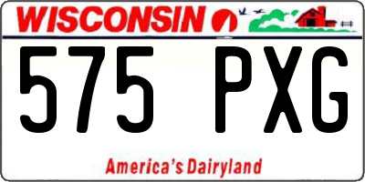 WI license plate 575PXG