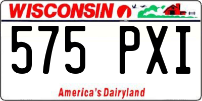 WI license plate 575PXI