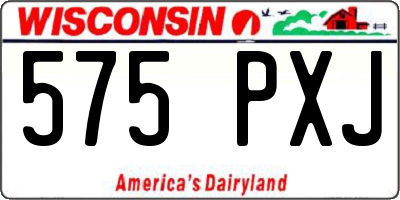WI license plate 575PXJ