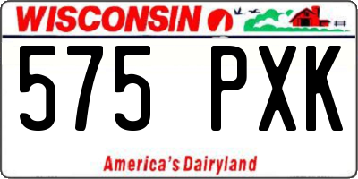 WI license plate 575PXK
