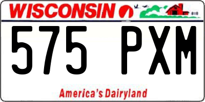 WI license plate 575PXM