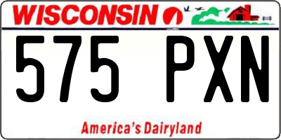 WI license plate 575PXN