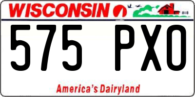 WI license plate 575PXO