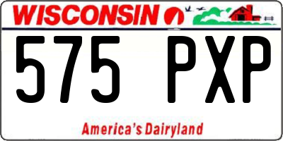 WI license plate 575PXP