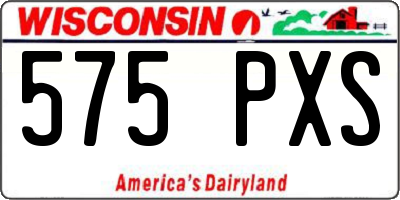 WI license plate 575PXS