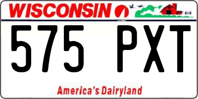 WI license plate 575PXT