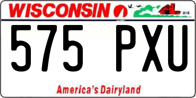 WI license plate 575PXU