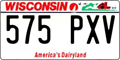 WI license plate 575PXV