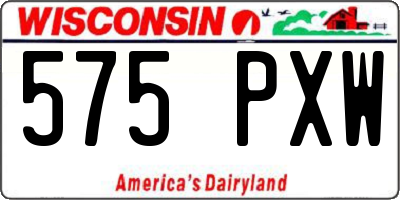WI license plate 575PXW