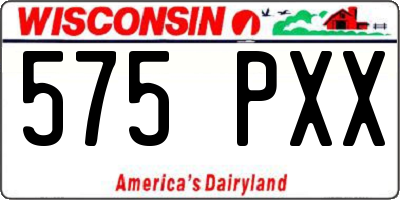 WI license plate 575PXX