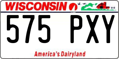 WI license plate 575PXY